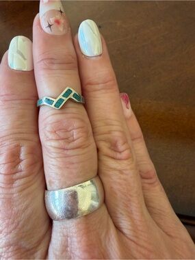 Pinky Stack Sterling Silver Turquoise Ring
